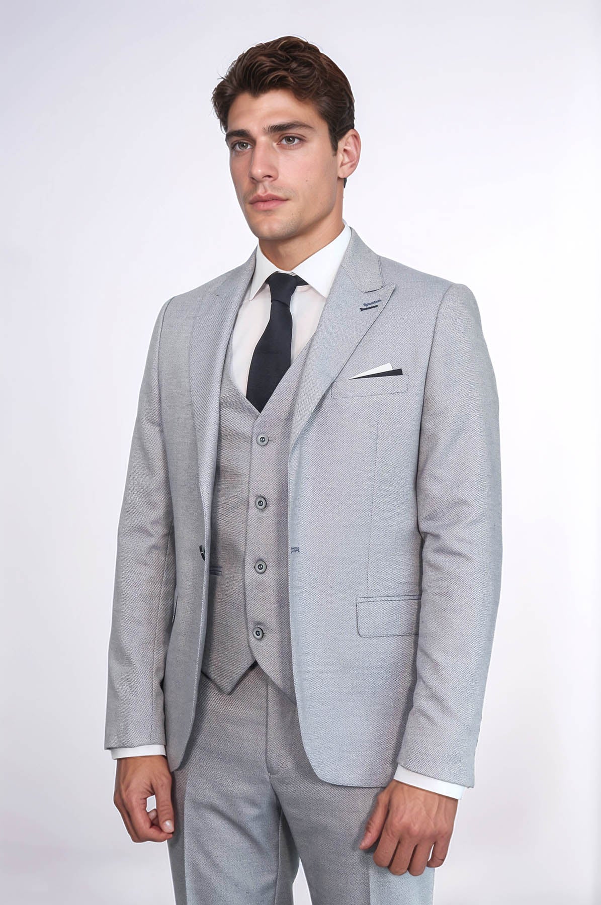 KOALA SYDNEY Patterned Light Blue 3 Piece Suit |
