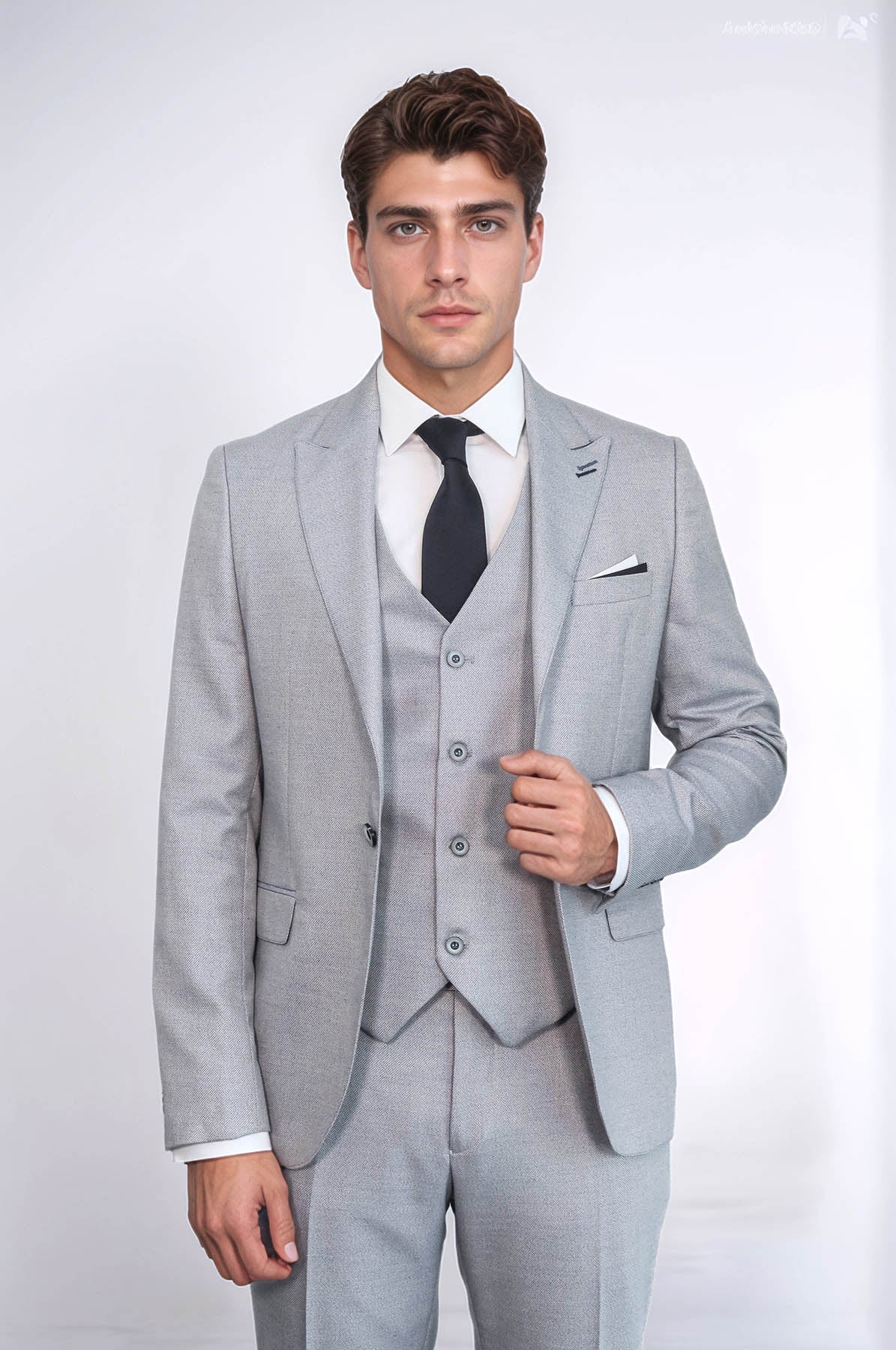 KOALA SYDNEY Patterned Light Blue 3 Piece Suit |