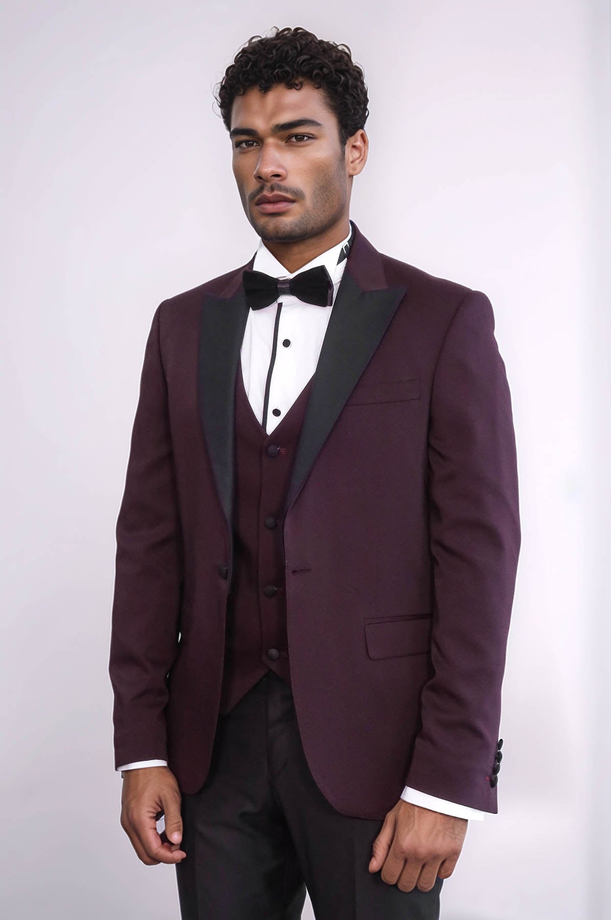 Vested Burgundy Tuxedo