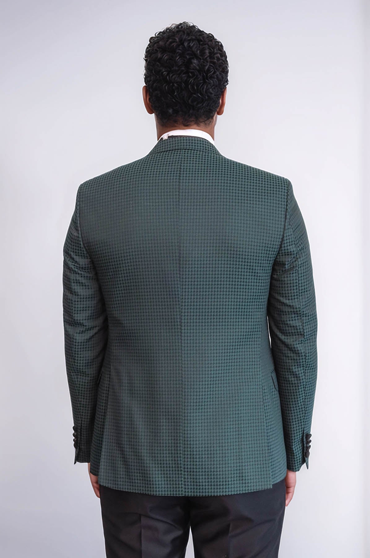 Plaid Patterned Green Tuxedo