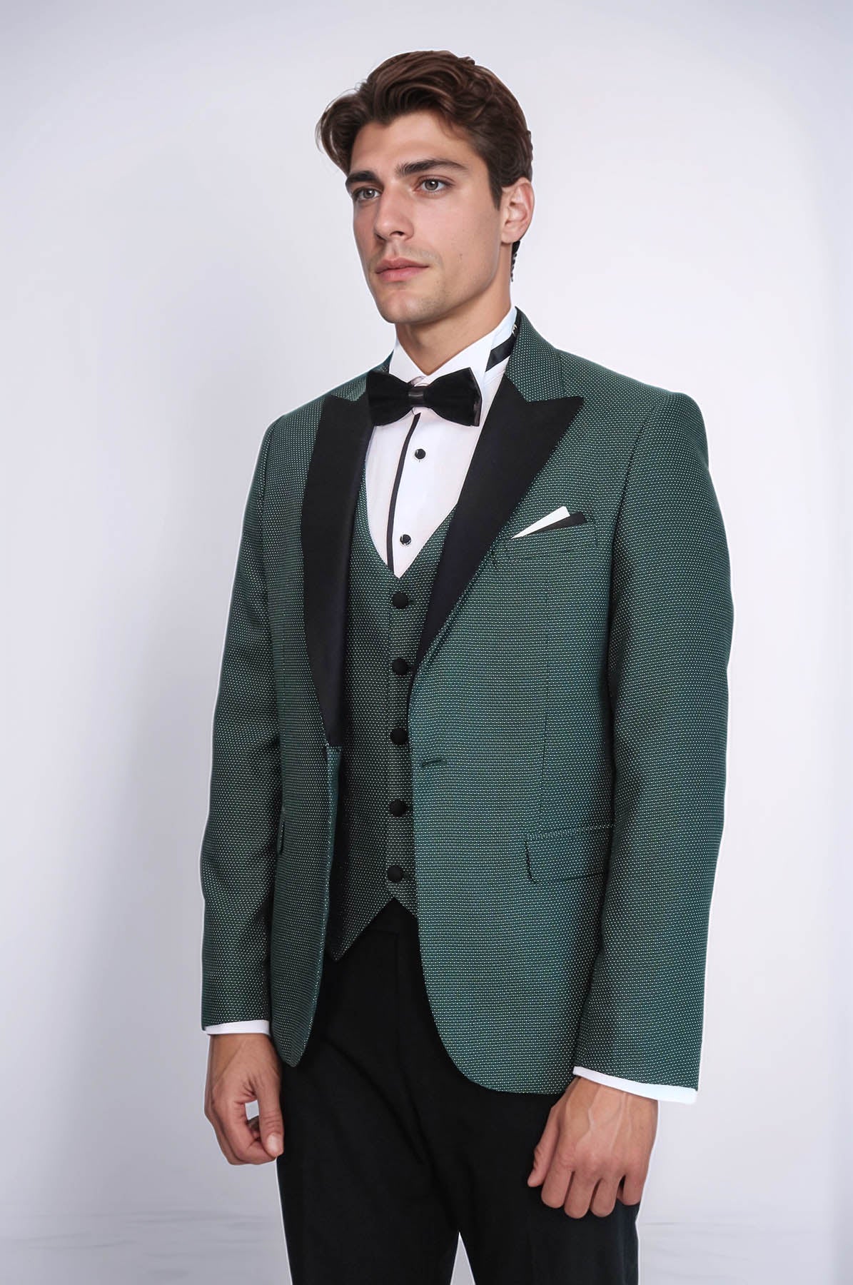 Green Modeled Lapel Tuxedo