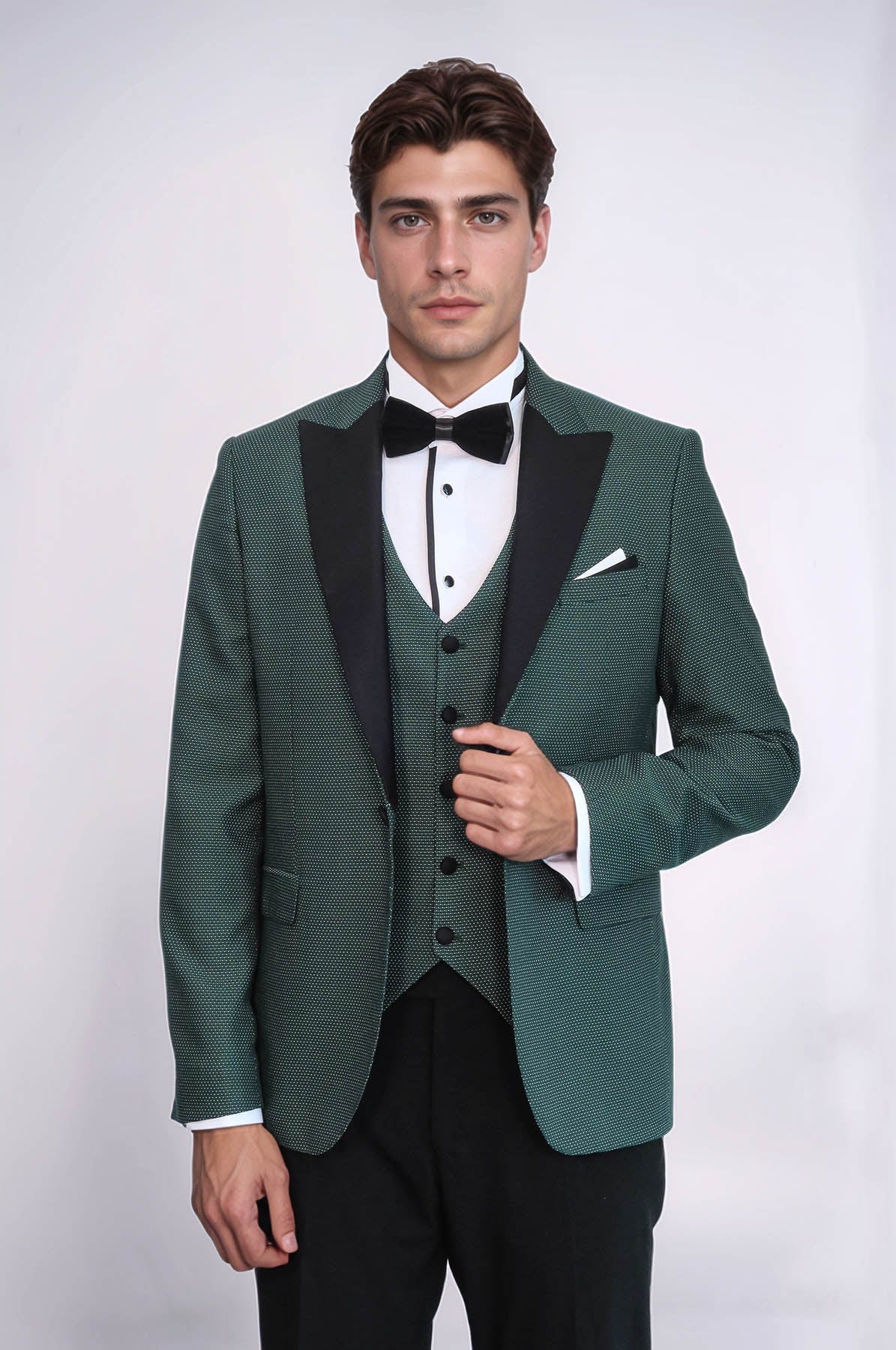 Green Modeled Lapel Tuxedo