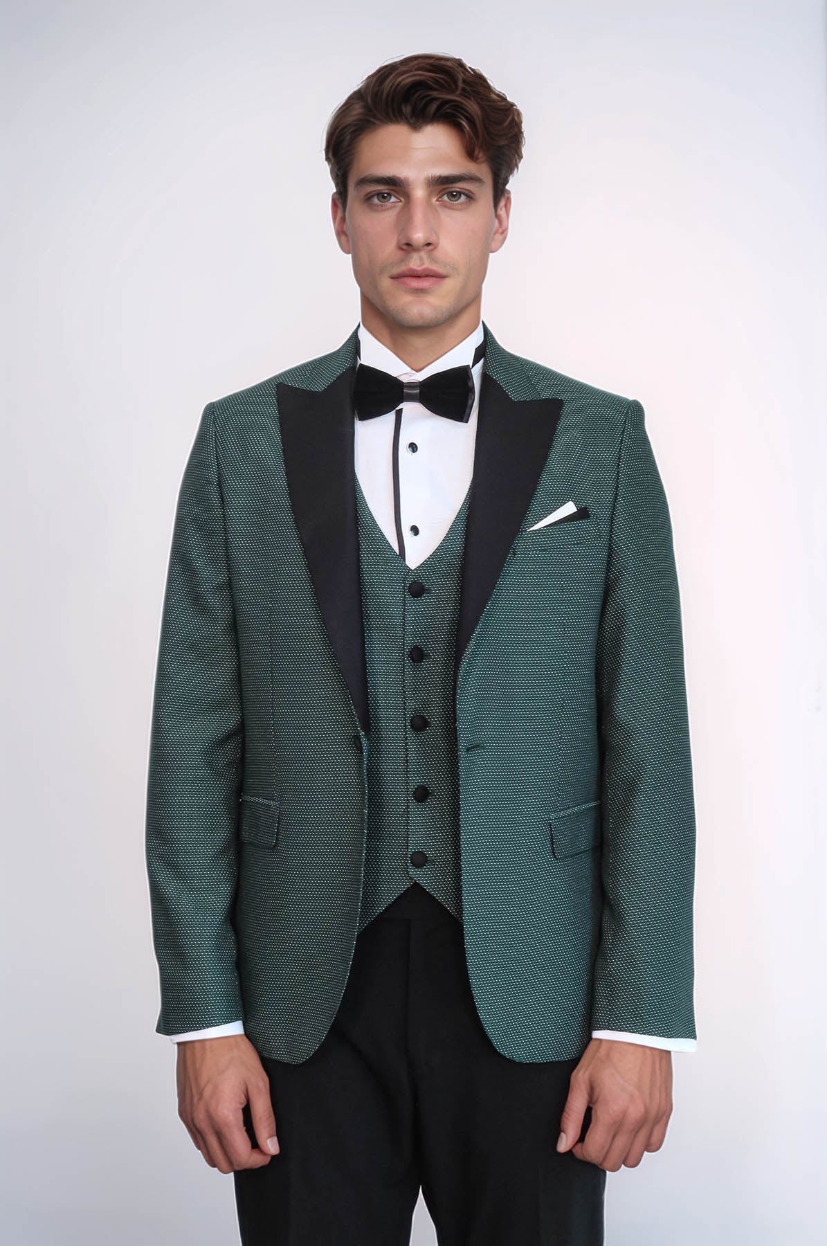 Green Modeled Lapel Tuxedo
