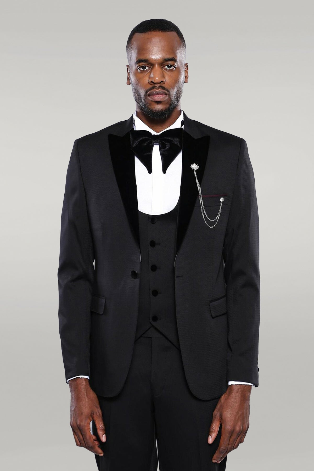 Patterned Jacket Black Men's Tuxedo