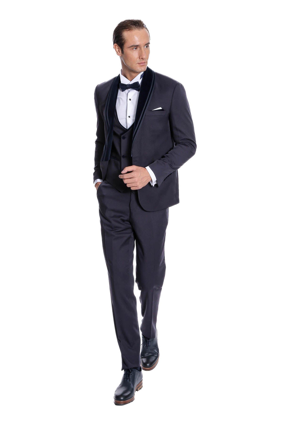 KOALA SYDNEY Detachable Velvet Lapel Navy Blue Tuxedo