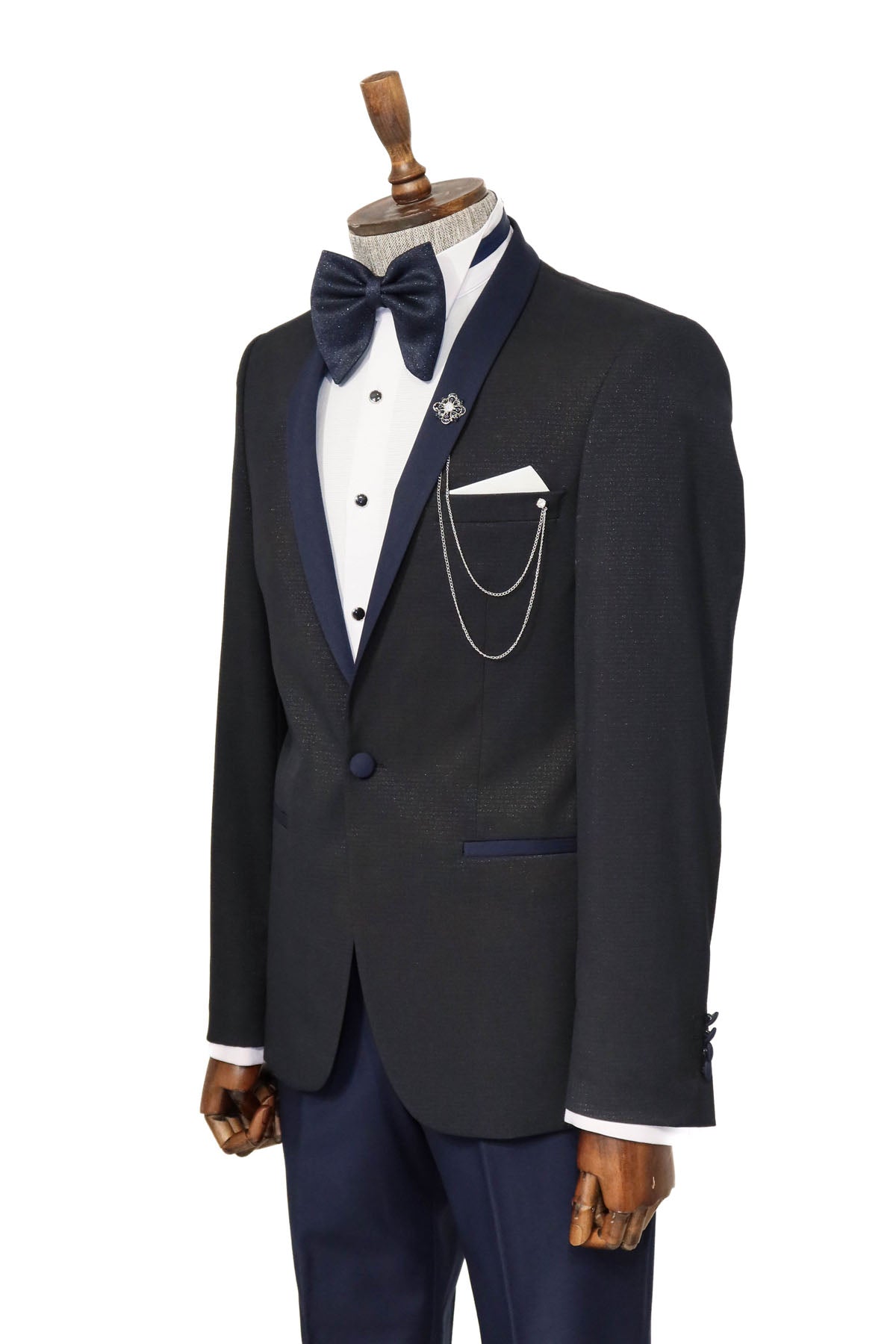 KOALA SYDNEY Shawl Lapel Double Breasted Navy Blue Suit