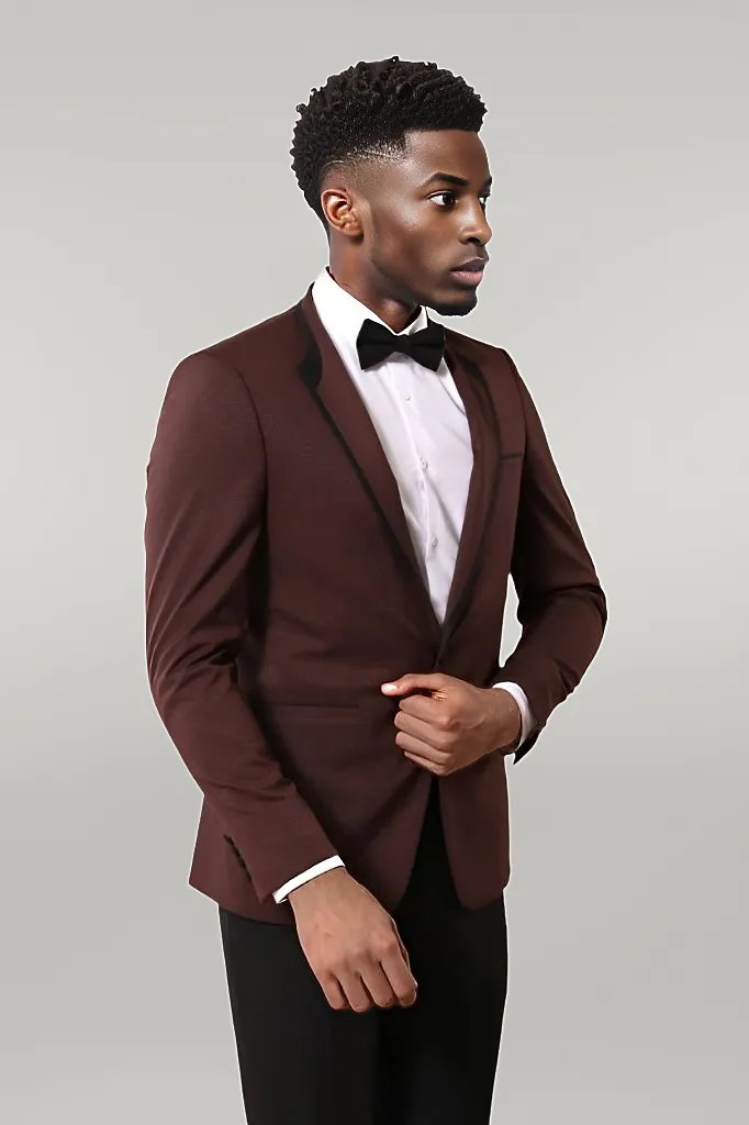 Burgundy Shawl Lapel Tuxedo