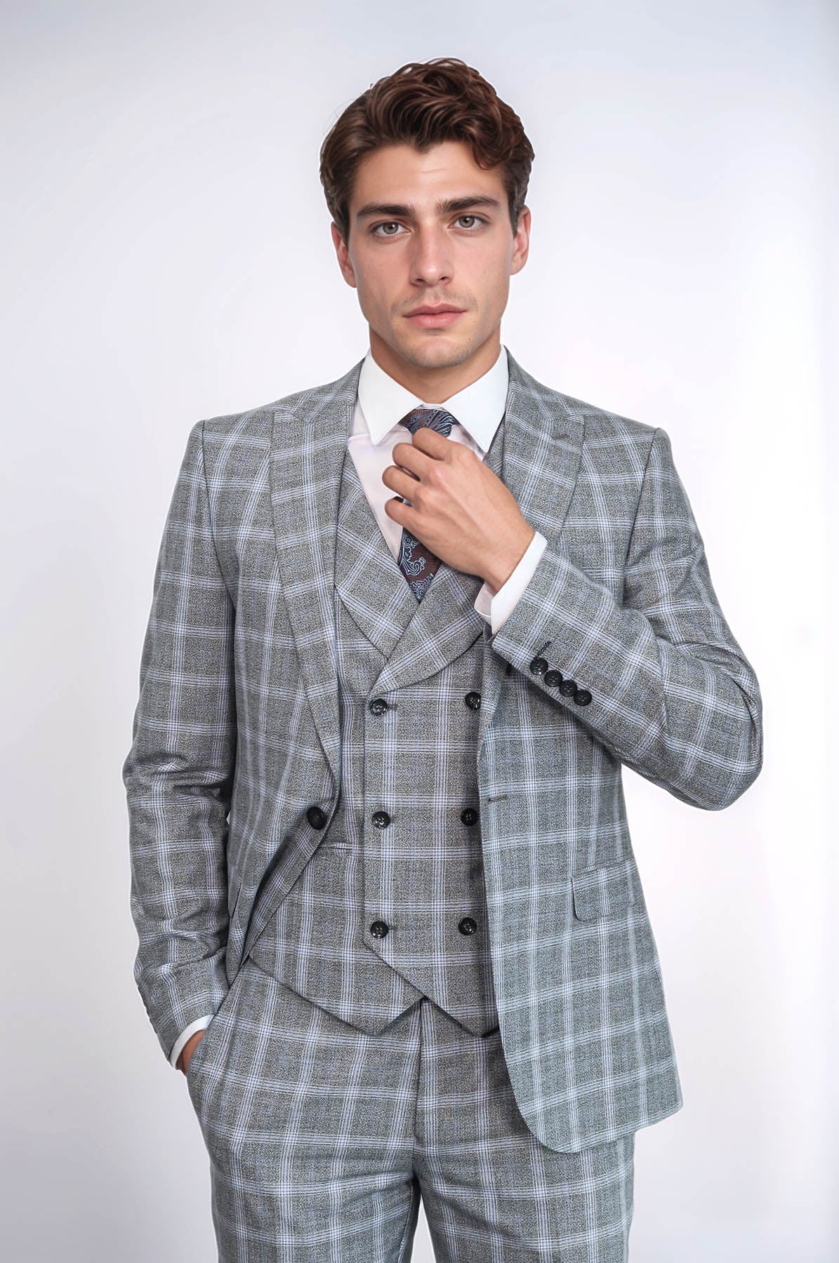 KOALA SYDNEY Double Breasted Grey Suit |