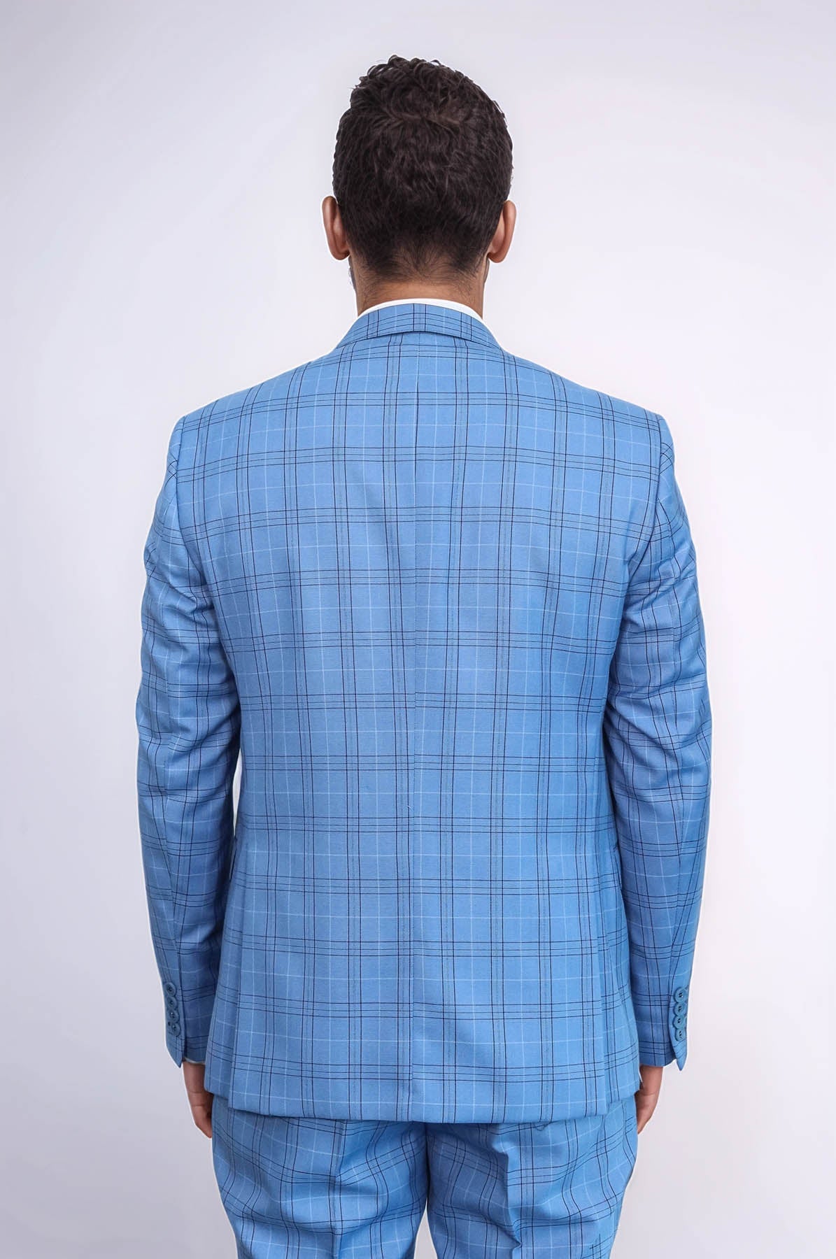KOALA SYDNEY Checked Light Blue Men Suit -
