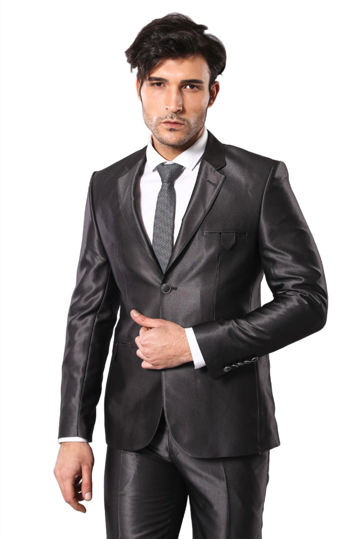 Shiny Smoked Men's Suit