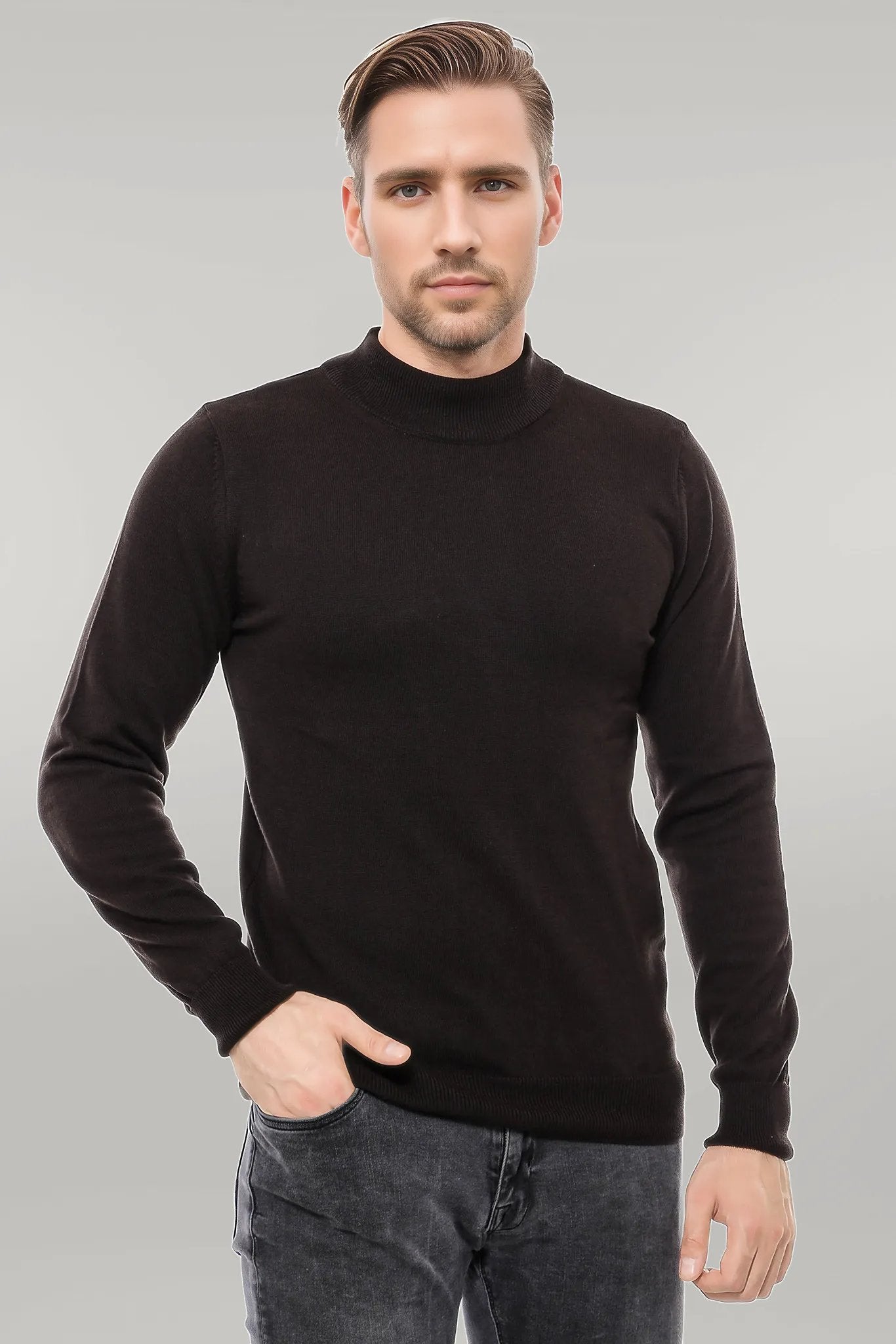 Half Turtleneck Brown Knitwear Sweater