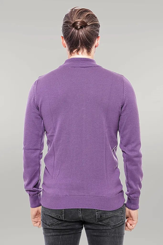 Half Turtleneck Purple Knitwear Sweater