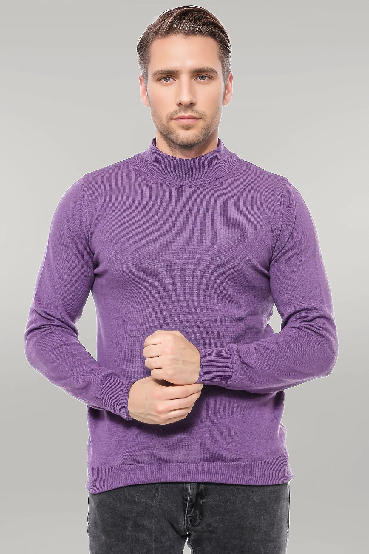 Half Turtleneck Purple Knitwear Sweater