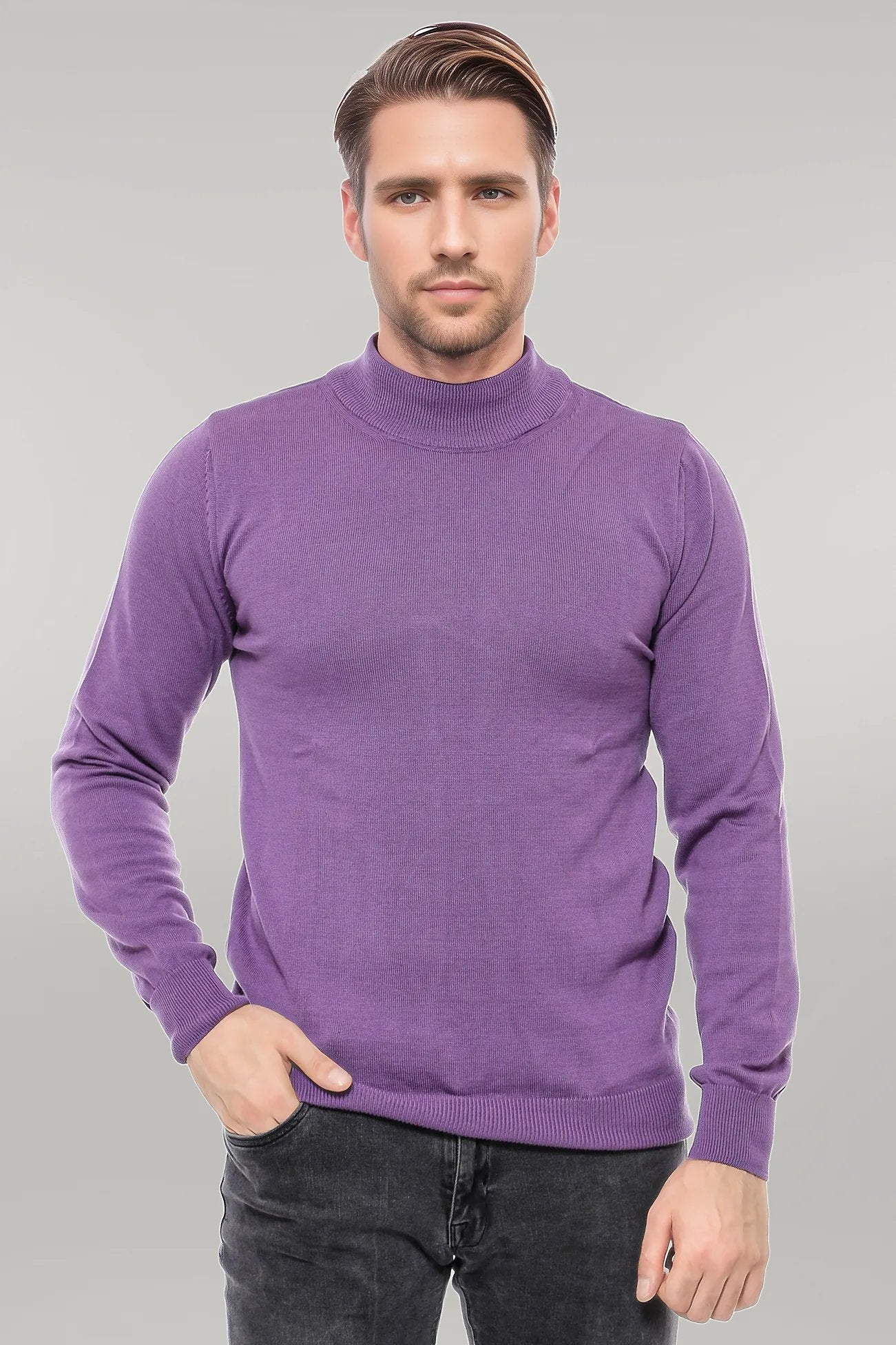 Half Turtleneck Purple Knitwear Sweater