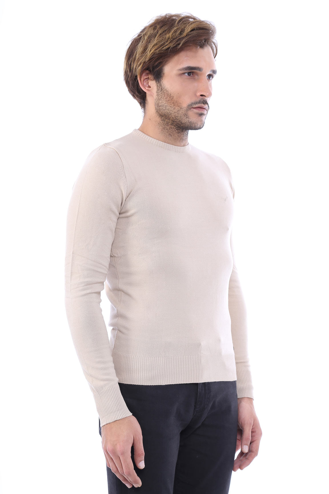 KOALA SYDNEY Beige Slim Fit Long-Sleeve Knitwear