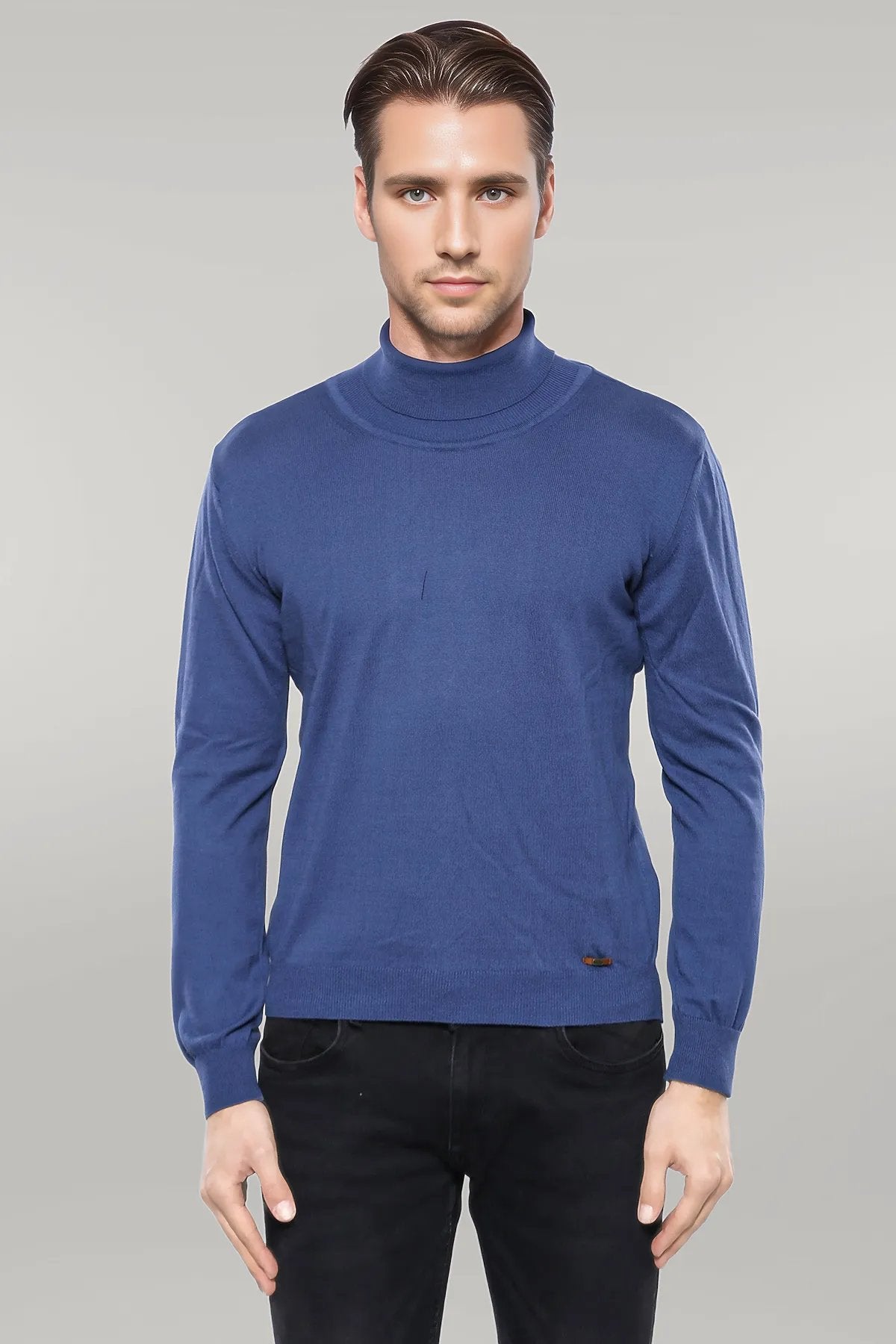 Turtleneck Blue Sweater