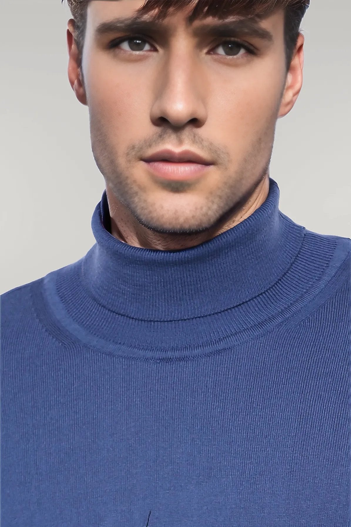 Turtleneck Blue Sweater