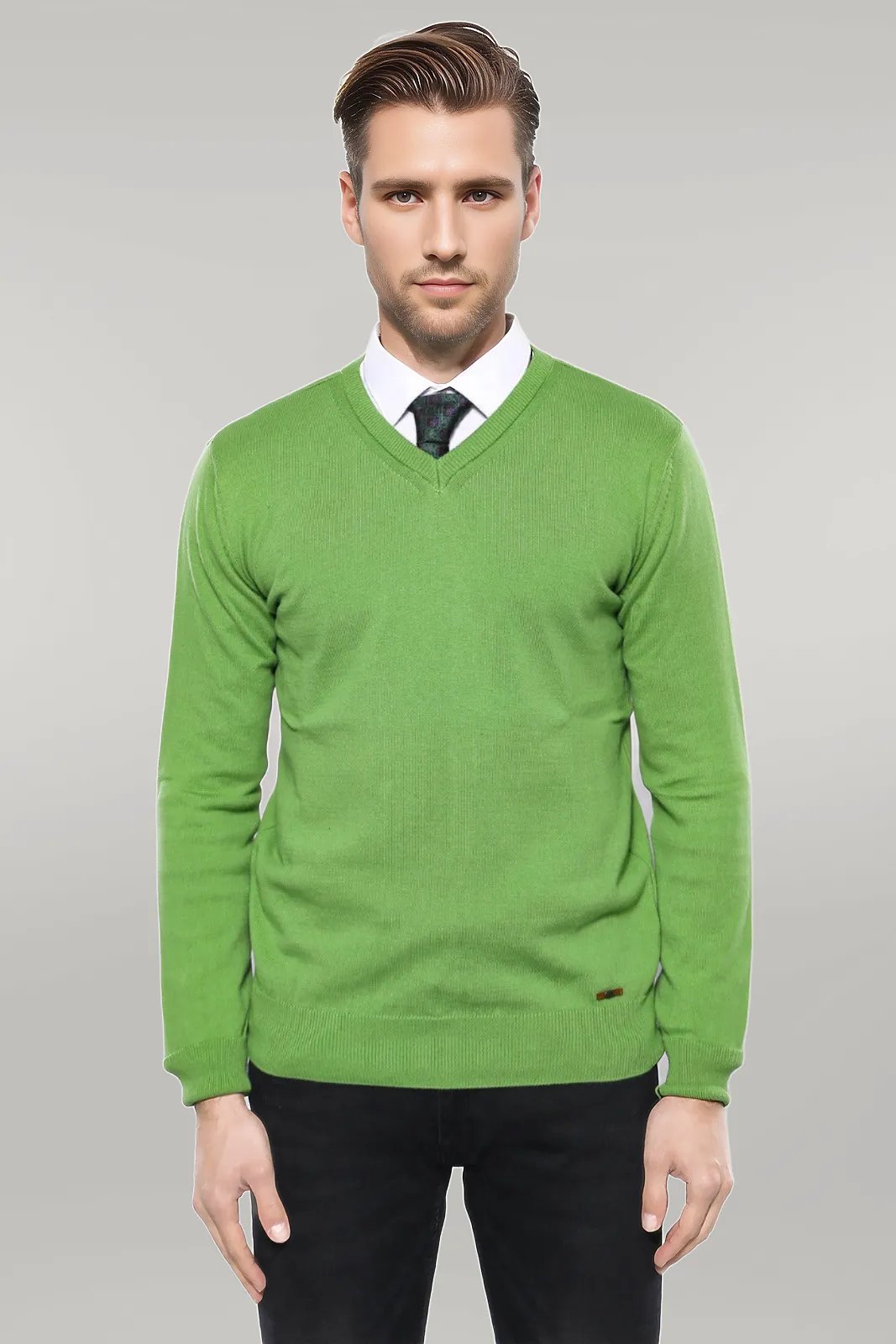 V Neck Dark Green Sweater