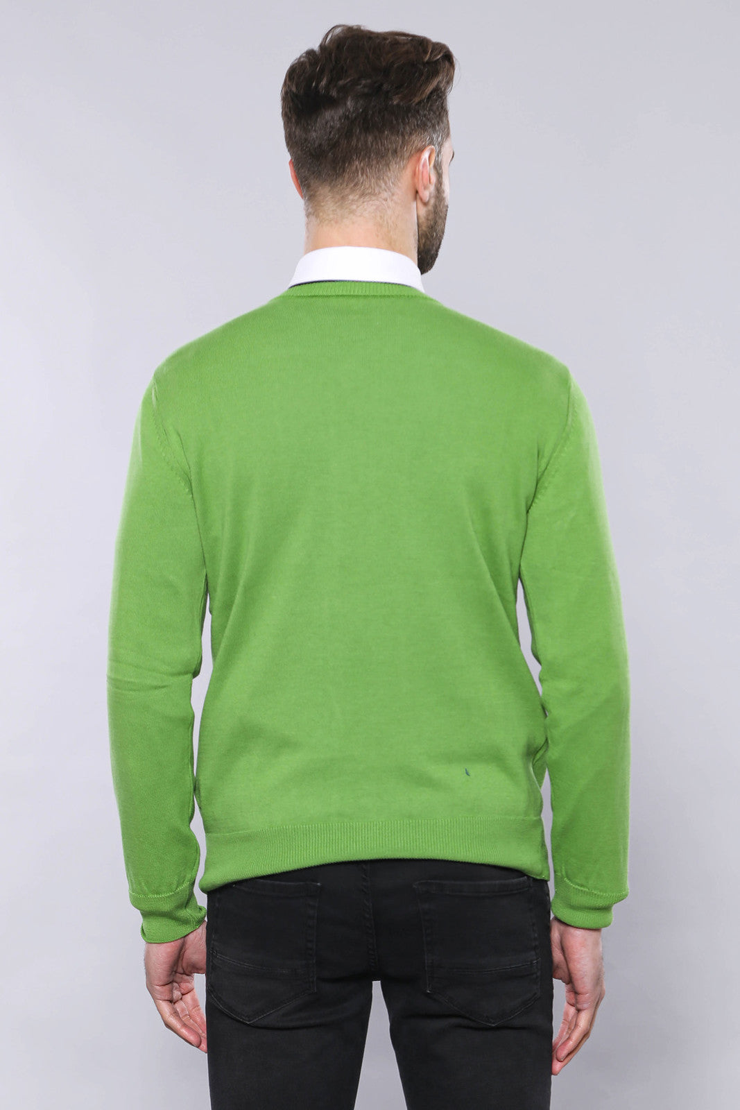 V Neck Dark Green Sweater