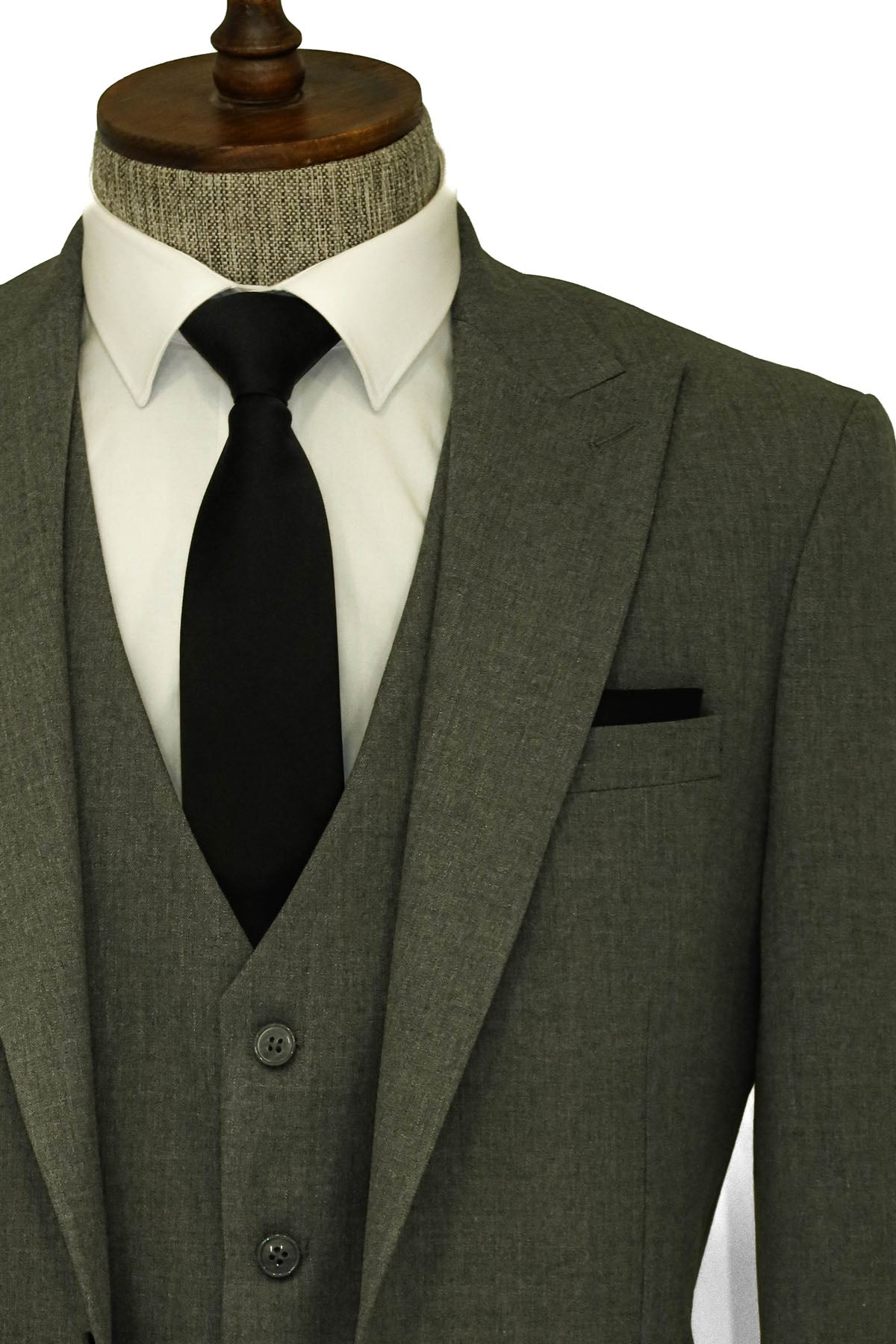 KOALA SYDNEY Three Piece Slim Fit Single Button Grey Men Suit