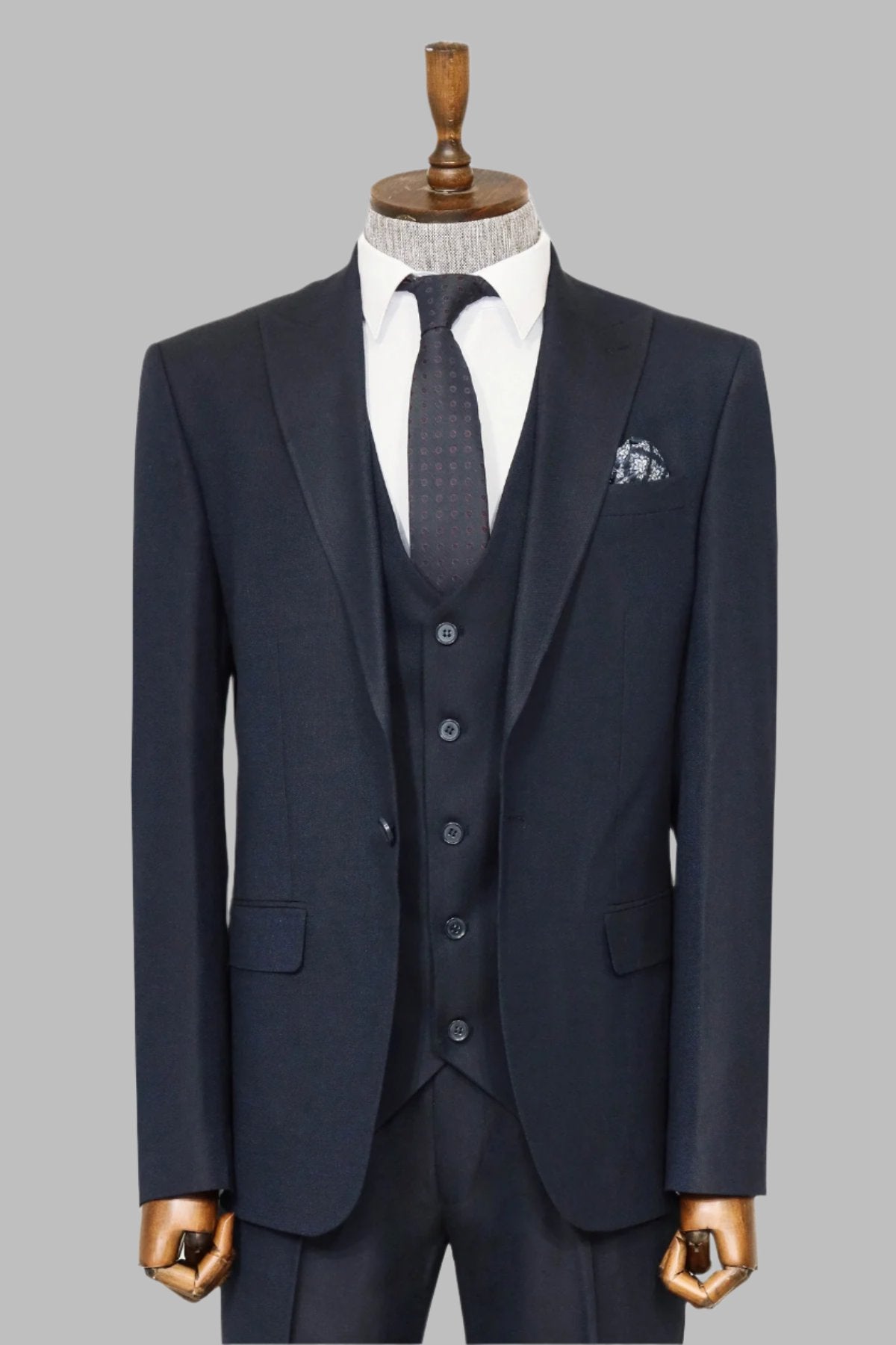 KOALA SYDNEY 3 -Piece Single Button Peak Lapel Navy Blue Men Suit -