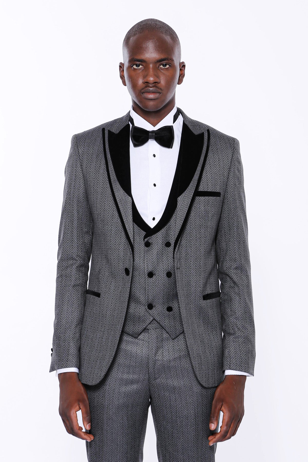 KOALA SYDNEY Patterned Velvet Lapel Smoked Men Tuxedo