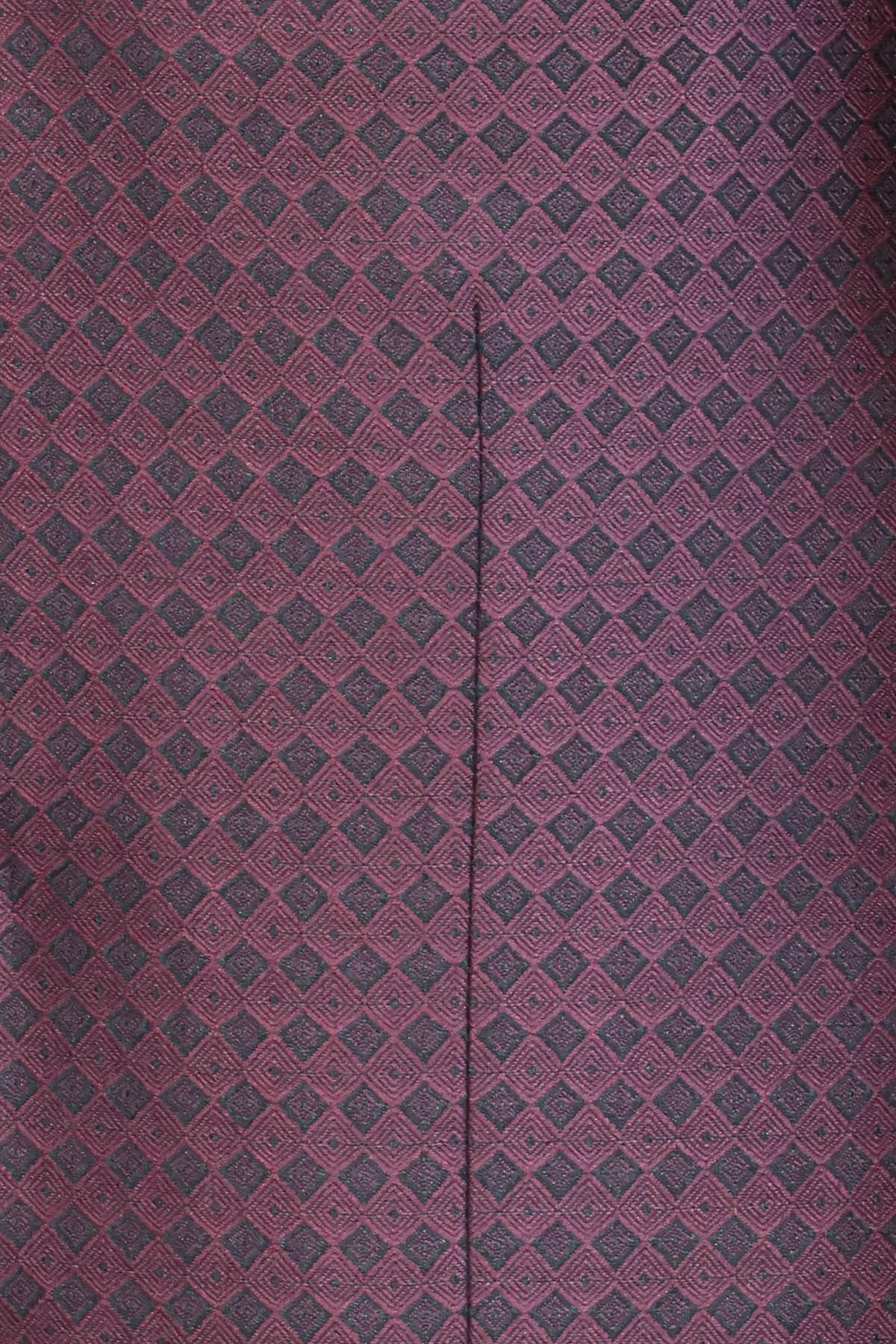 Patterned Burgundy Velvet Lapel Groom Suit - Wessi