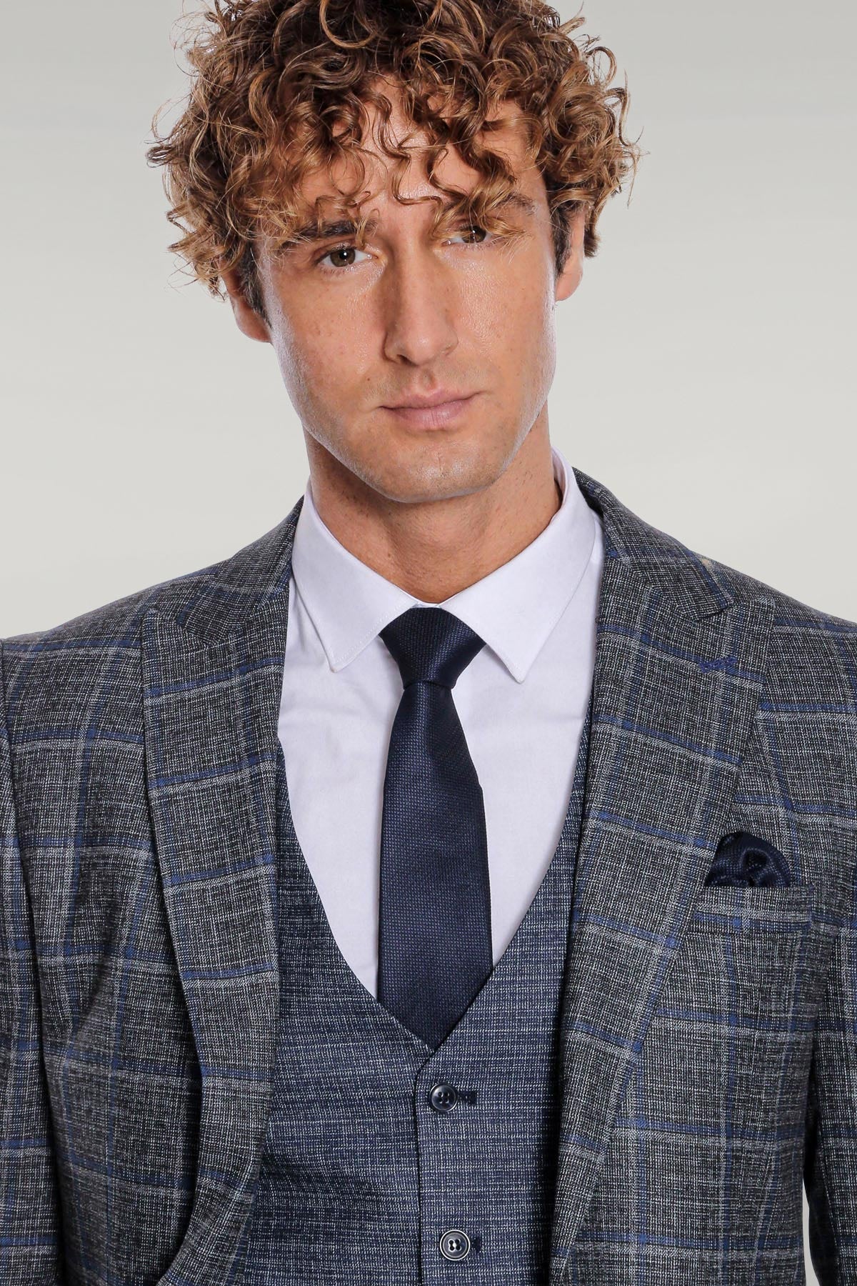 KOALA SYDNEY Slim Fit Checked Patterned Black Men Suit -