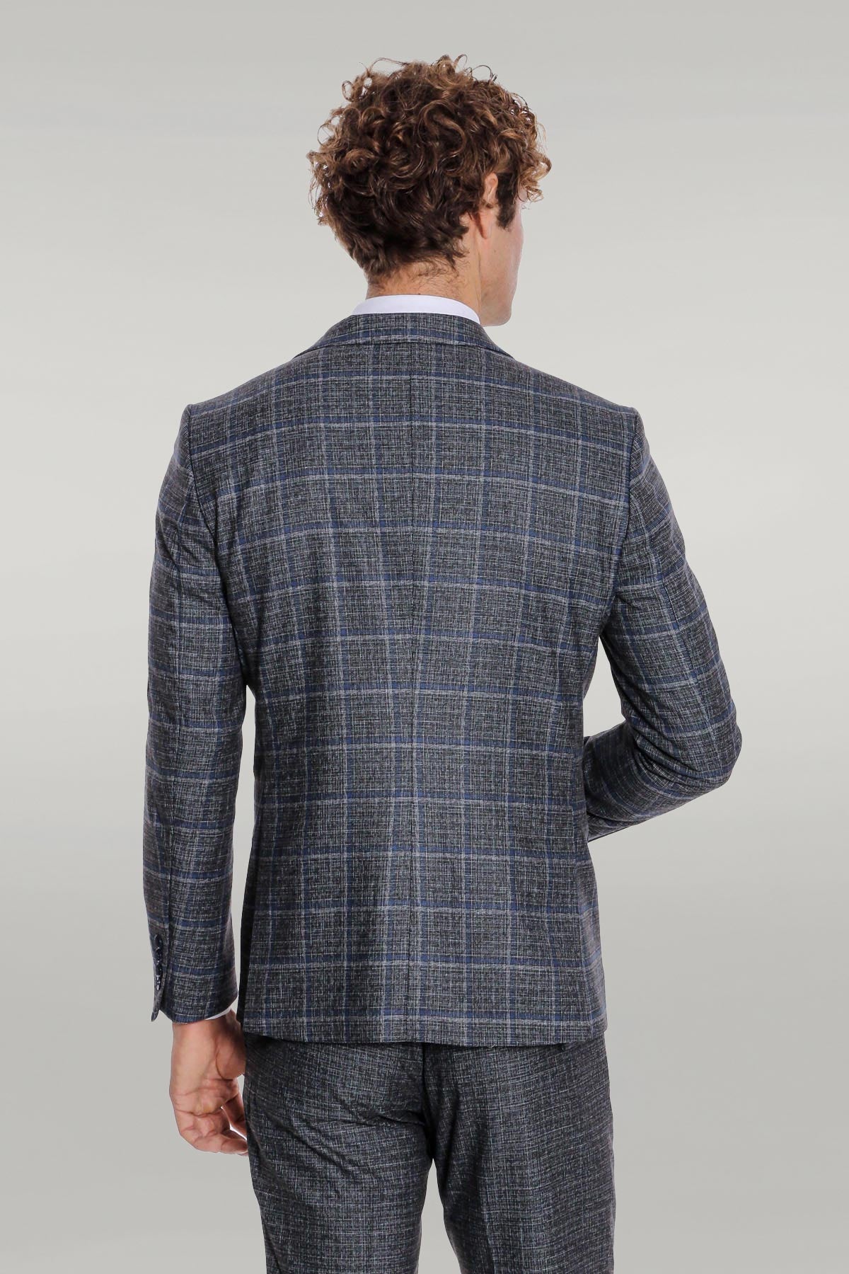 KOALA SYDNEY Slim Fit Checked Patterned Black Men Suit -