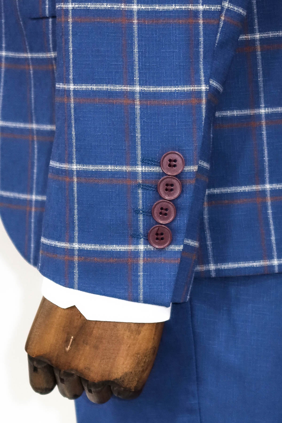 Checked Blue Men Suit