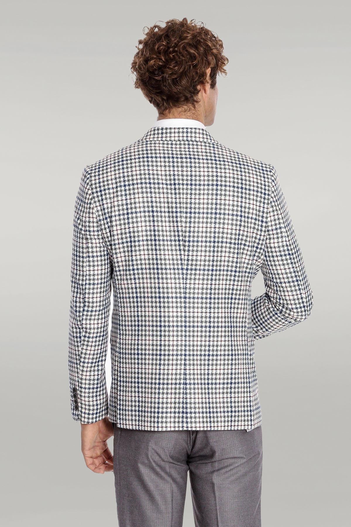 Plaid Grey Men's Suit