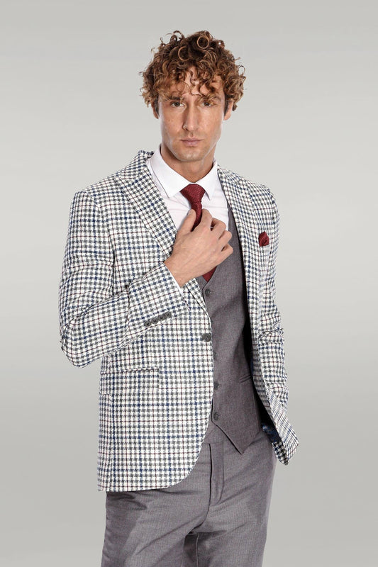 Plaid Grey Men's Suit