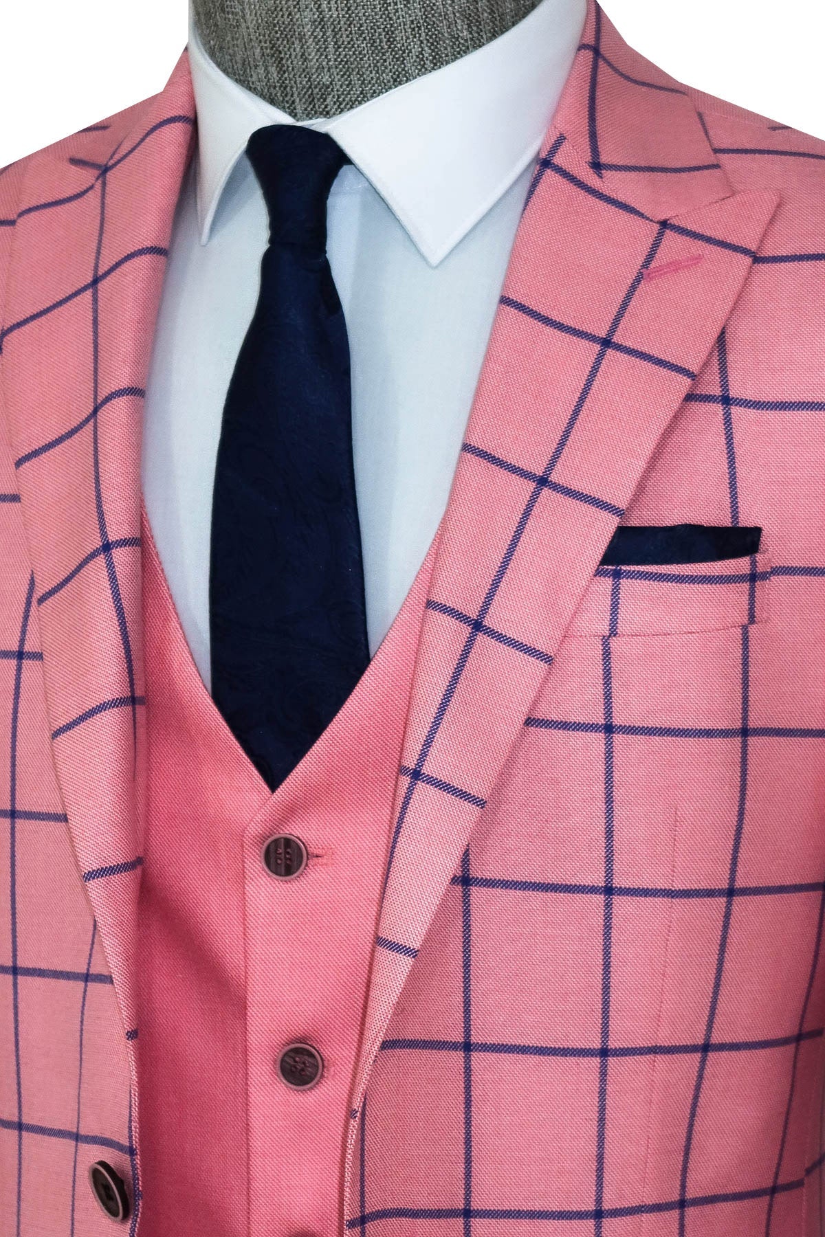 KOALA SYDNEY Slim Fit Patterned Pink Men Combination Suit