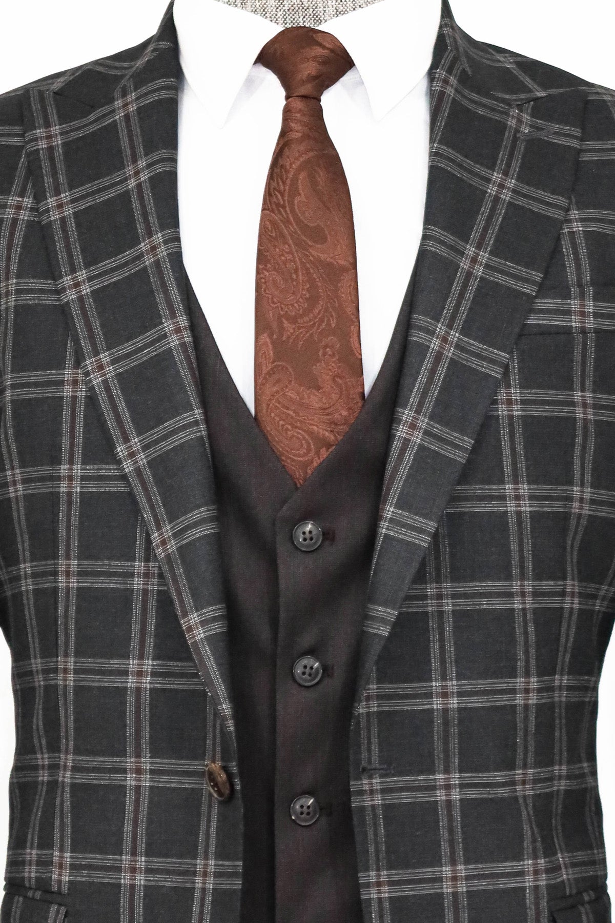 KOALA SYDNEY Checked Patterned Slim Fit Black Men Suit -