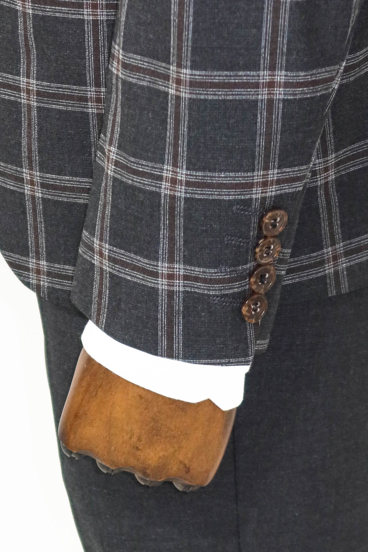 KOALA SYDNEY Checked Patterned Slim Fit Black Men Suit