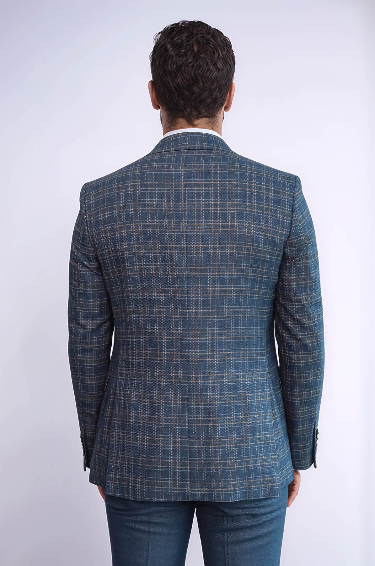 KOALA SYDNEY Checked Slim Fit Blue Men Suit