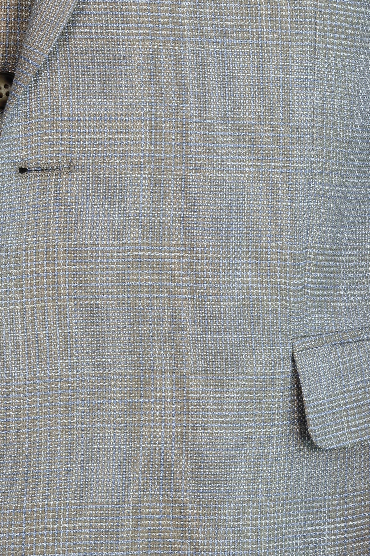 Patterned Vested Slim-Fit Beige Men’s Suit