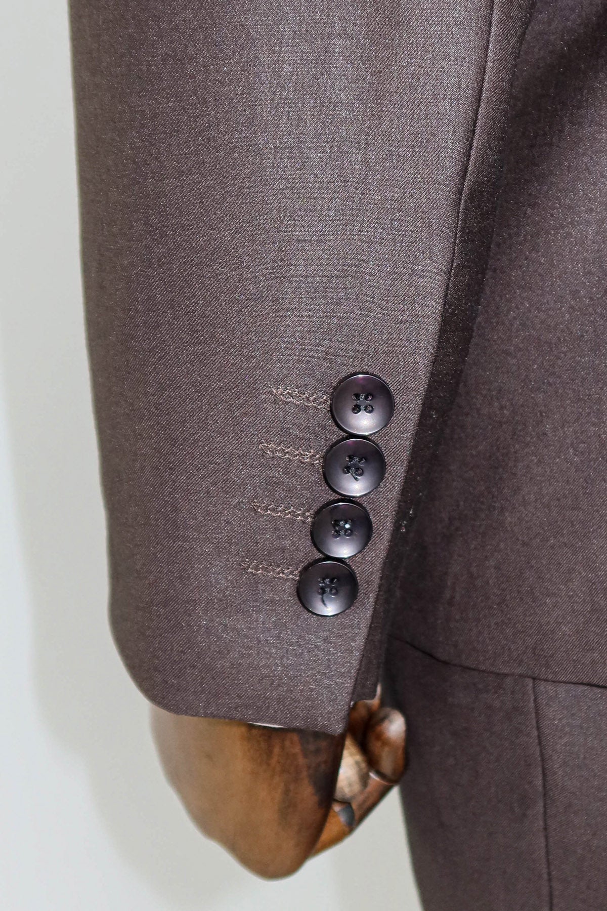 2 Buttons 2 Piece Brown Men Suit -