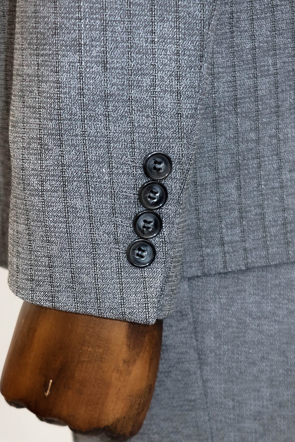 Striped Vested Grey Men's Suit - Wessi