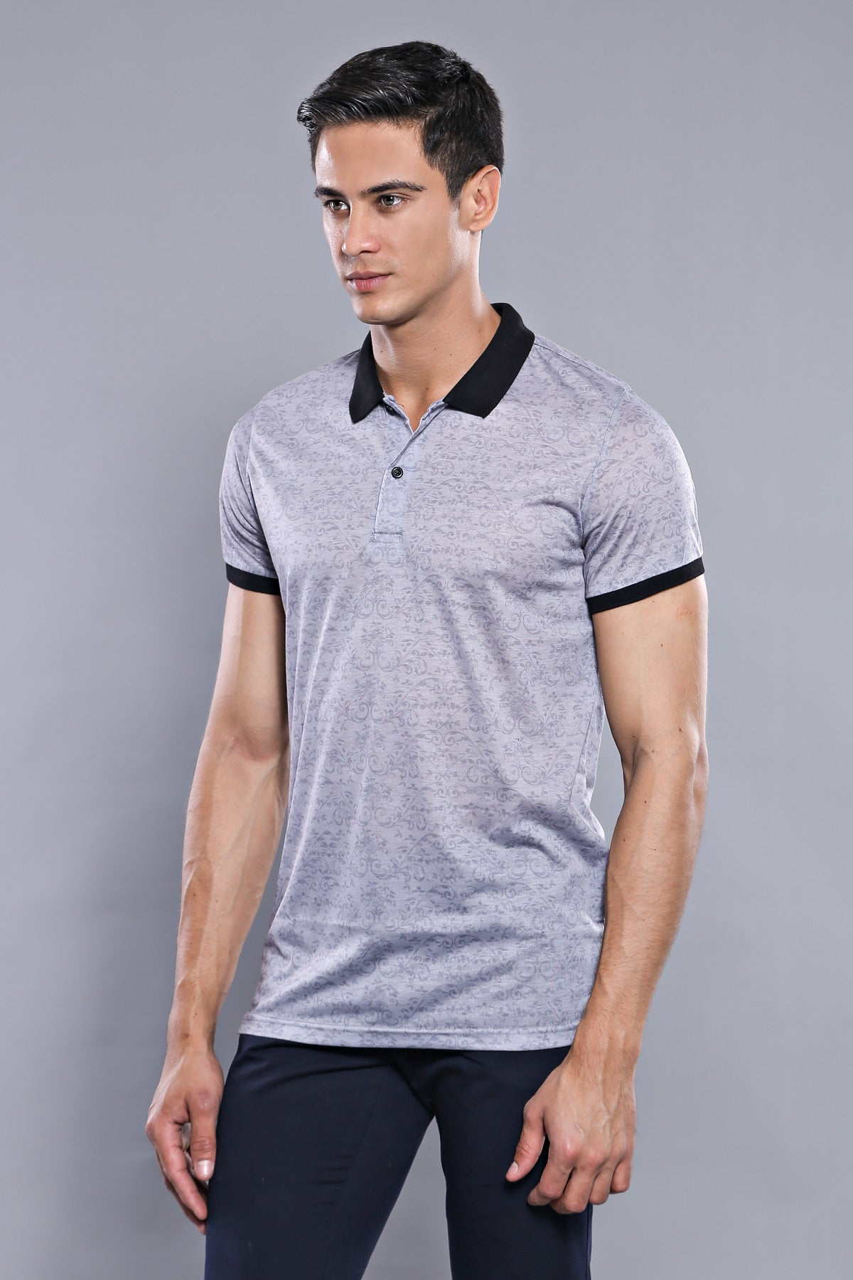 Grey Men's Floral T-Shirt