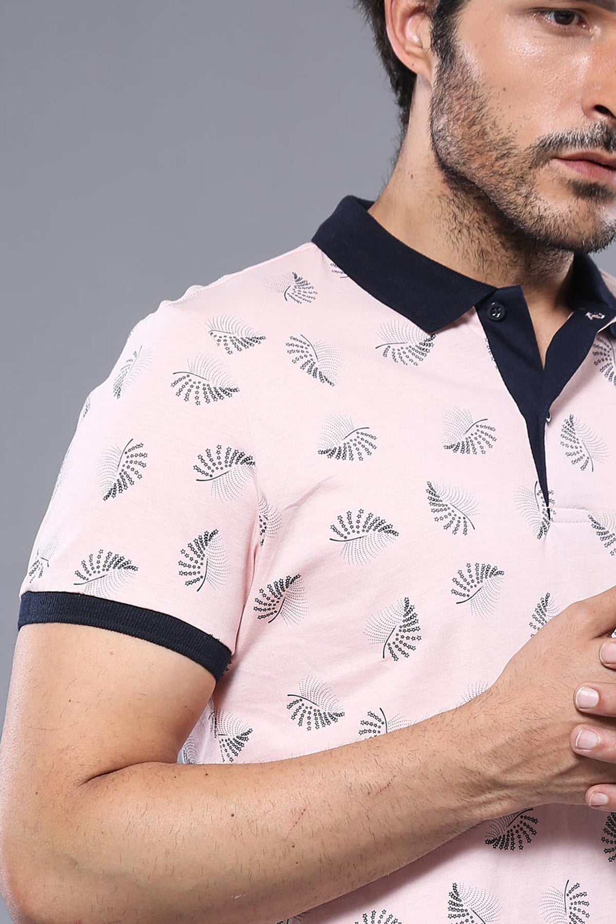 Pink Printed Polo T-Shirt