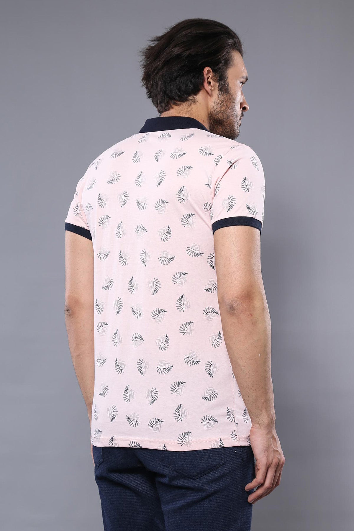Pink Printed Polo T-Shirt