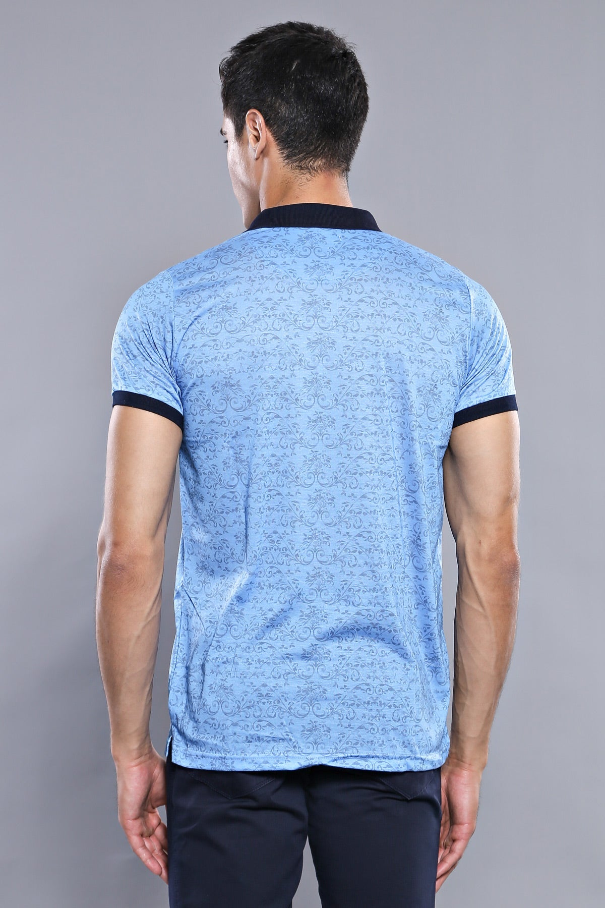 Turquoise Floral Patterned T-Shirt