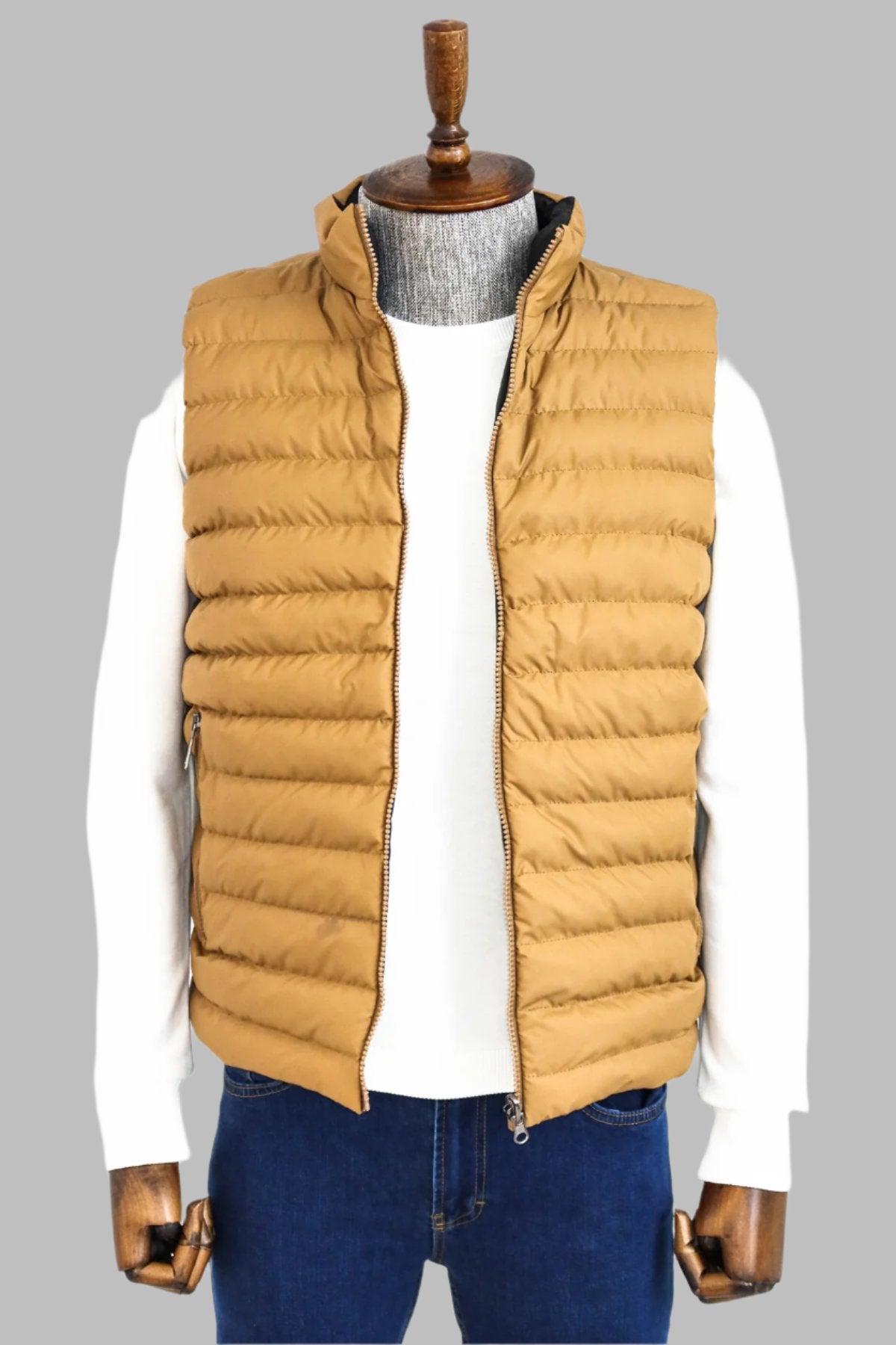 Reversible Puffer Yellow Men Down Vest - Wessi
