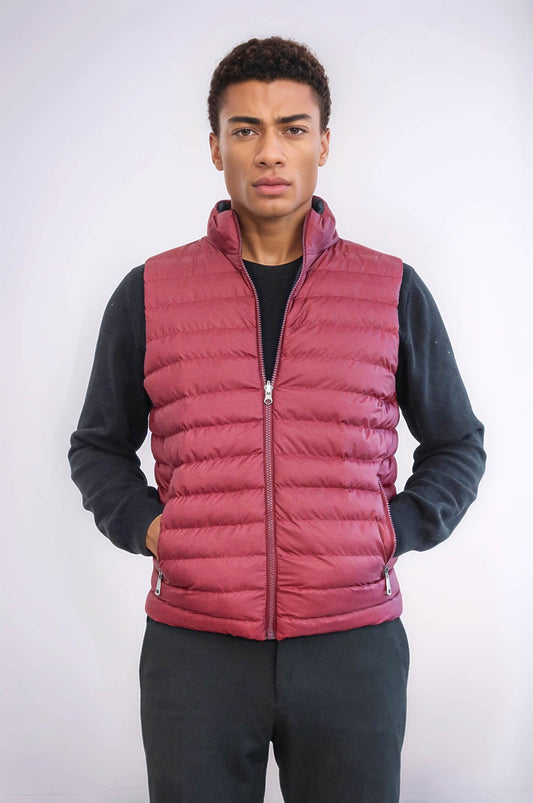 Reversible Puffer Burgundy Men Down Vest