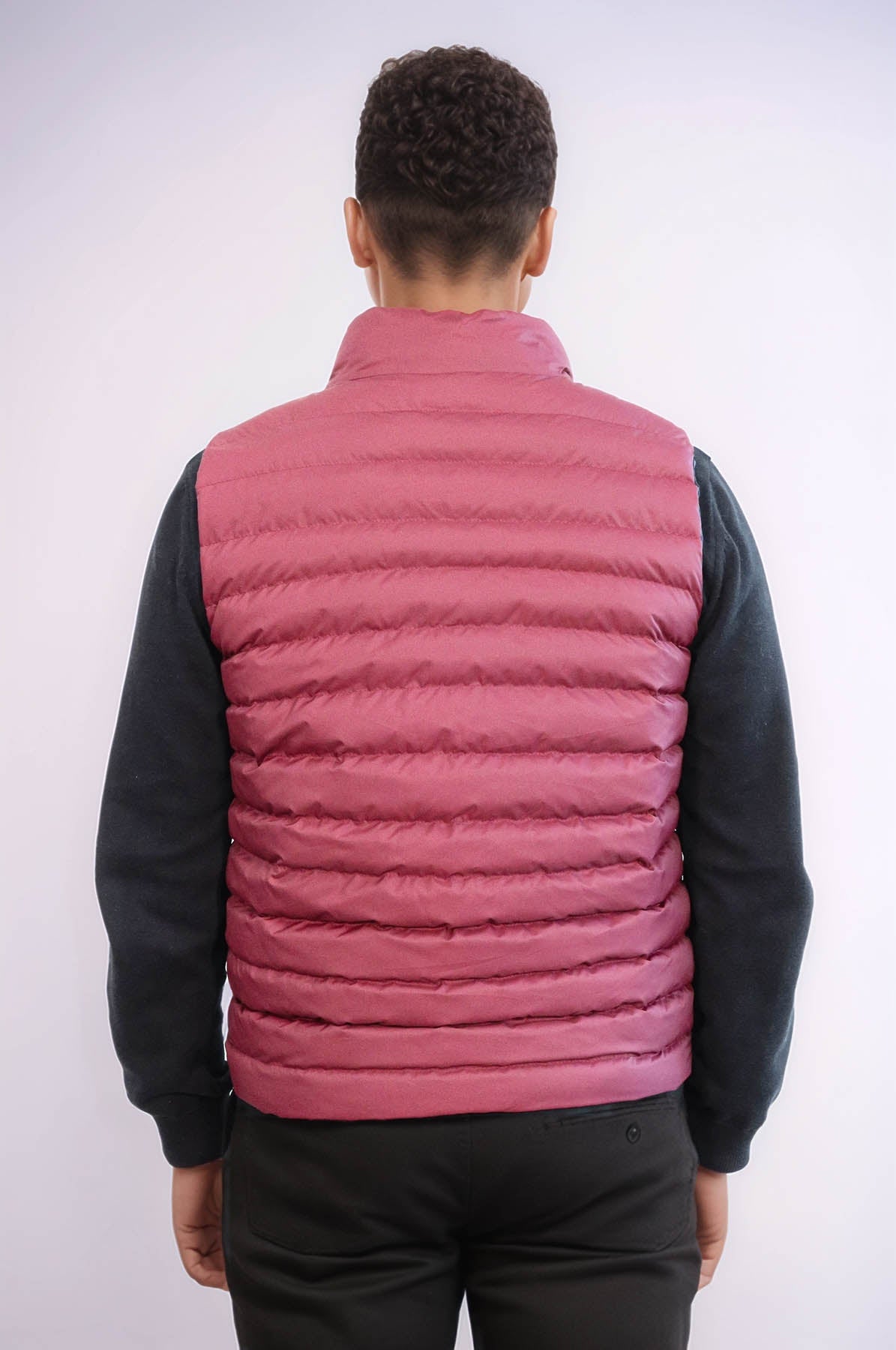 Reversible Puffer Burgundy Men Down Vest - Wessi