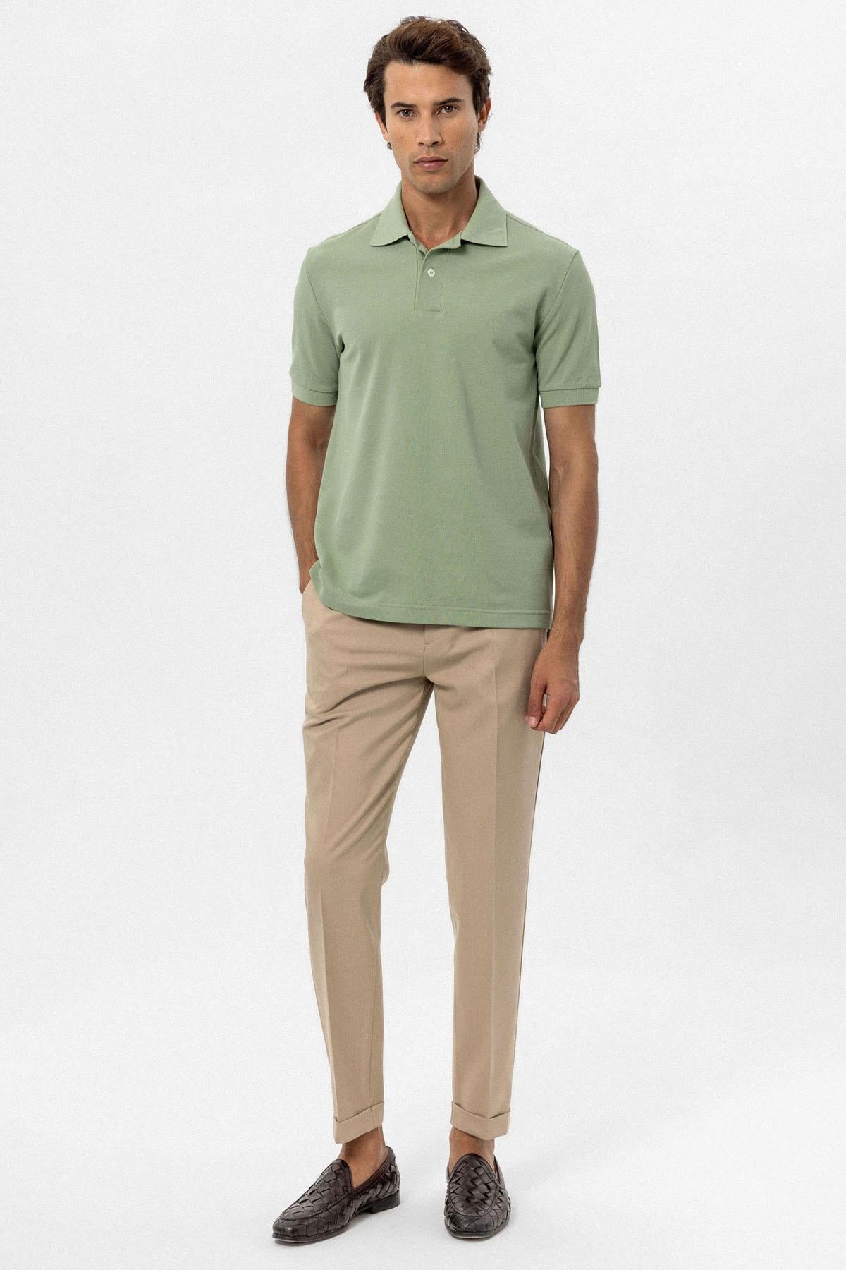 KOALA SYDNEY Men's Light Khaki Polo Neck T-Shirt