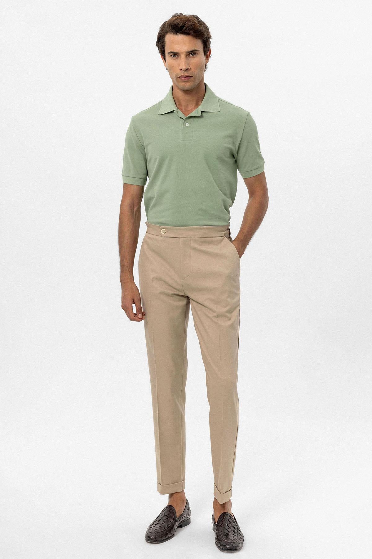 KOALA SYDNEY Men's Light Khaki Polo Neck T-Shirt