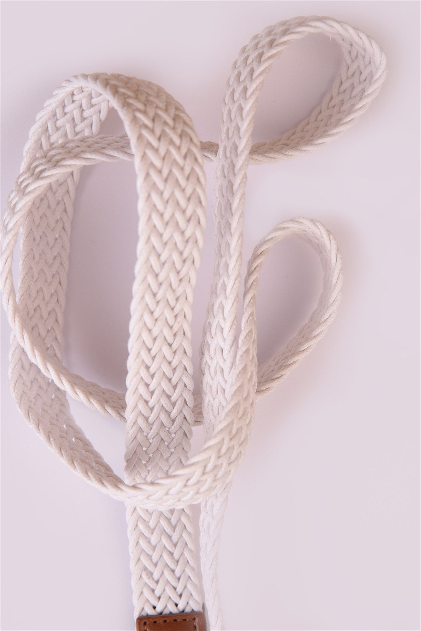 White Fine Knit Men's Belt