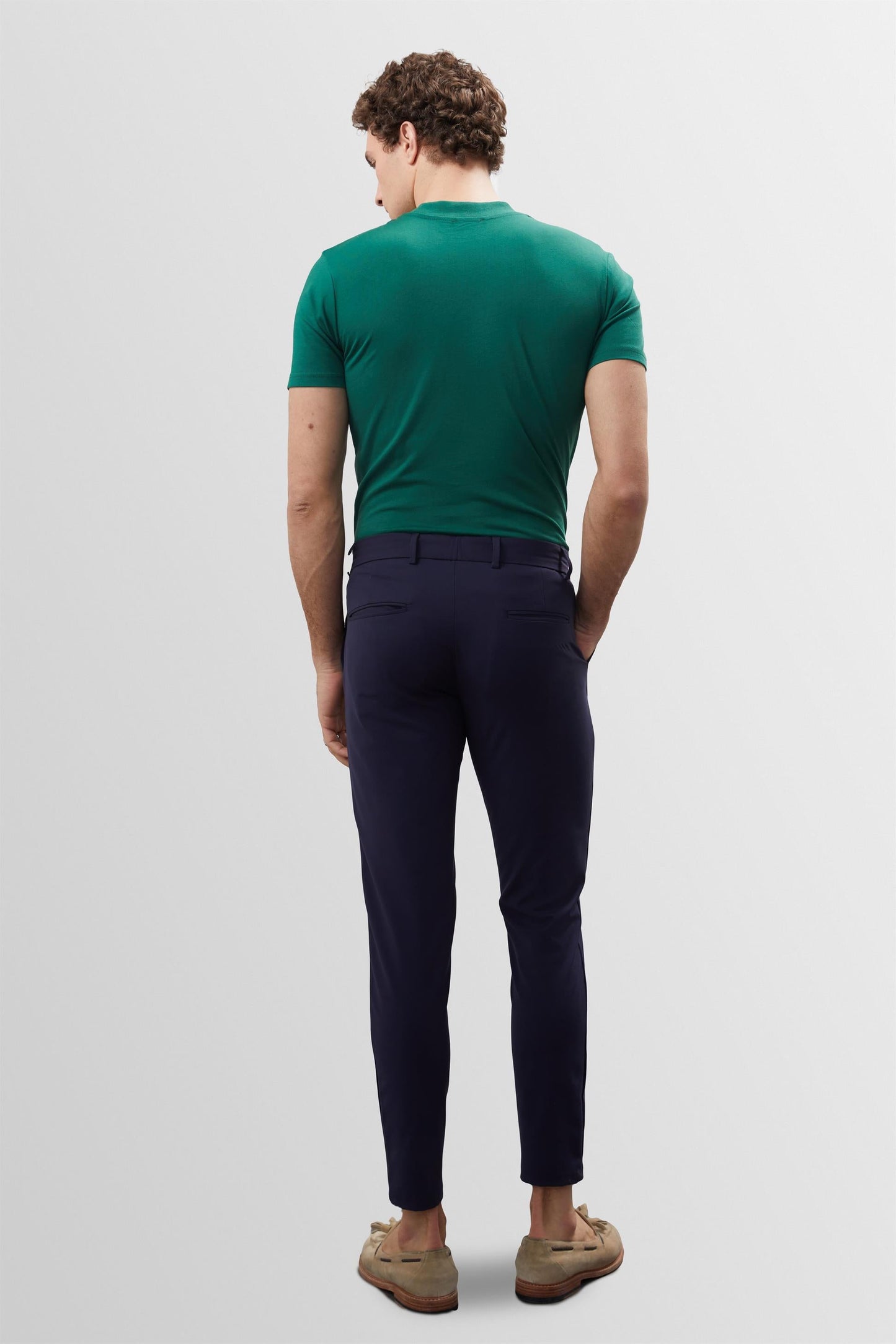 KOALA SYDNEY Men's Navy Blue Accessory Detail Slim Fit Trousers